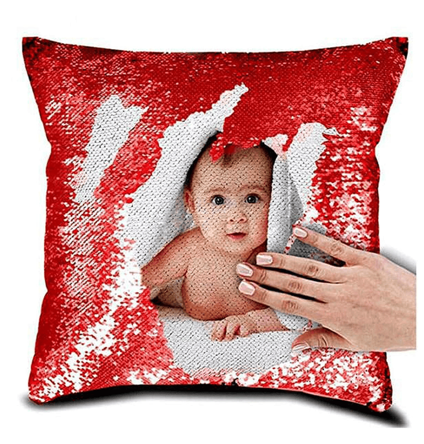 Polyester Red Magic Photo Cushion
