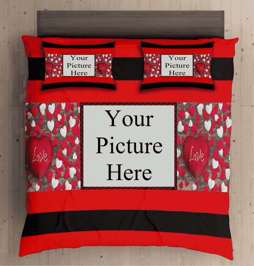 Velvet Fabric Personalized Photo Bedsheet