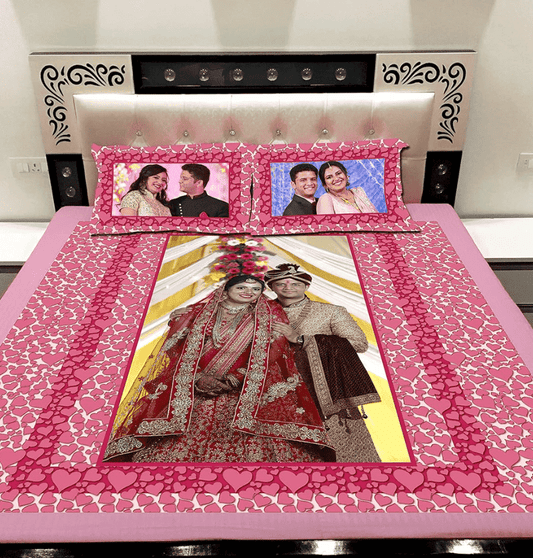 Cotton Customized Photo Print Bedsheet for Double Bed
