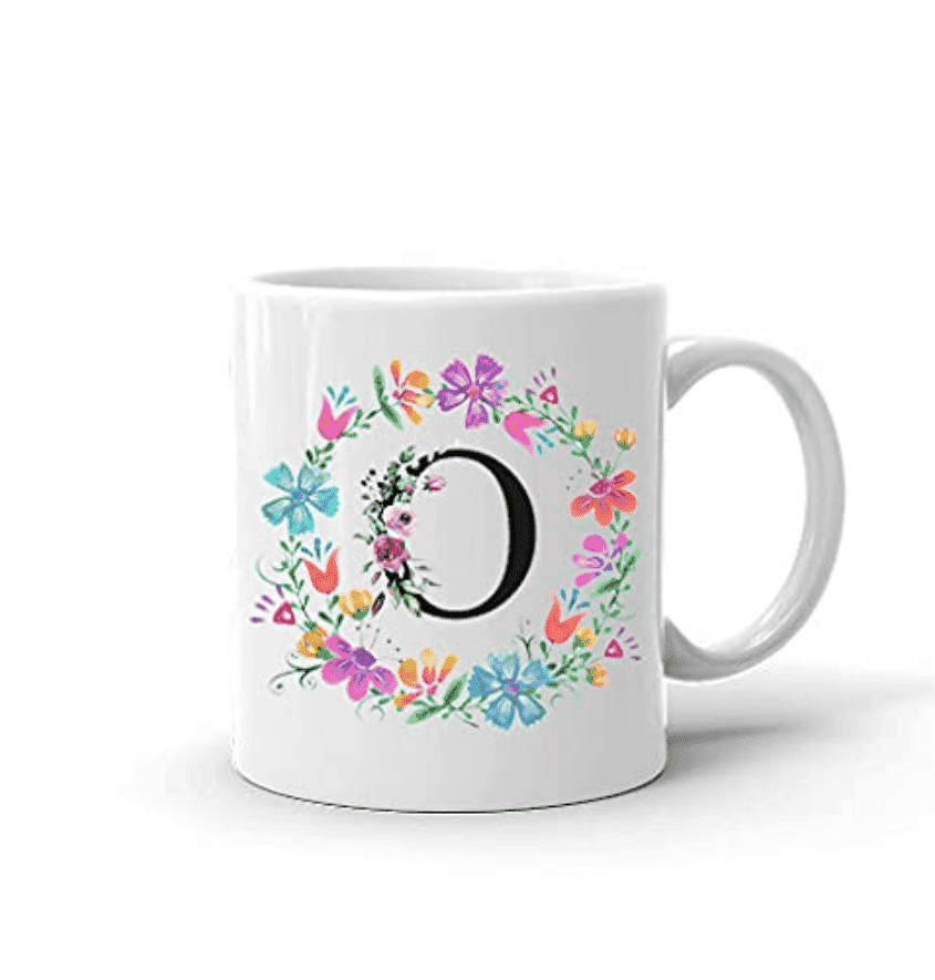 Penguin Prints Alphabet Mugs Letter A To Z Mug Floral Design Printed Ceramic Coffee Mug & Tea Cup