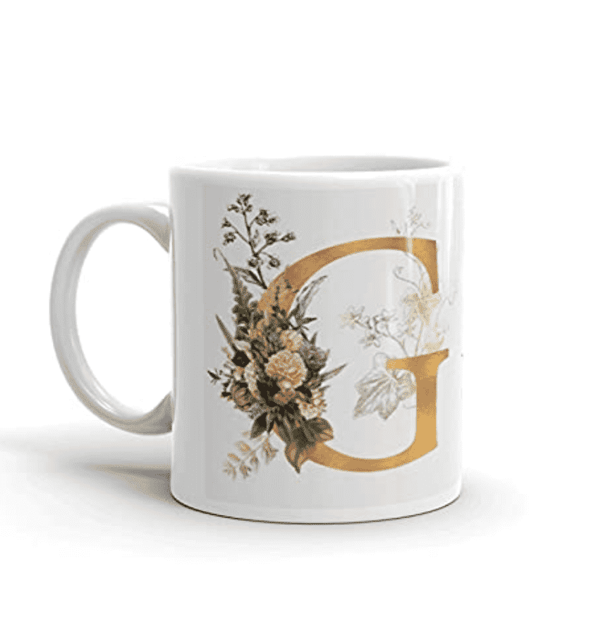 Penguin Prints Alphabet Mugs Letter A To Z Mug Floral Design Printed Ceramic Coffee Mug & Tea Cup